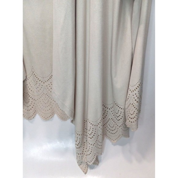 Krazy Kat Cream Open Front Medium Cardigan Waterfall Lace Look Cutout Trim - Picture 2 of 6